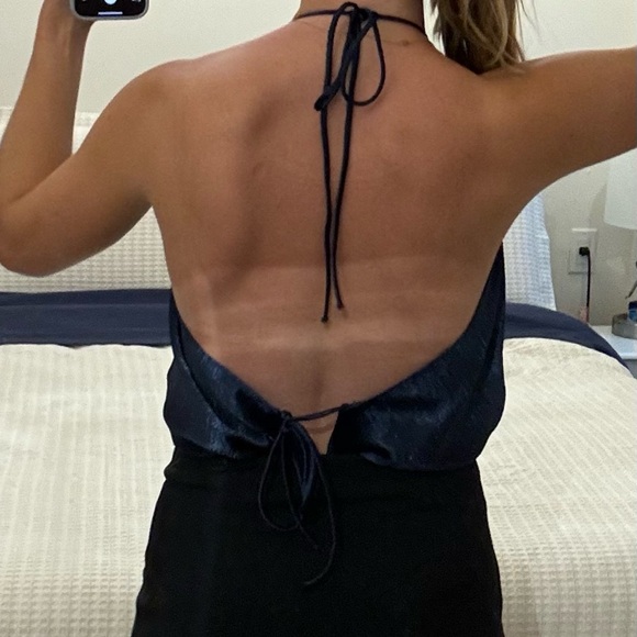 Blue free people halter bodysuit NEVER WORN - Picture 4 of 5